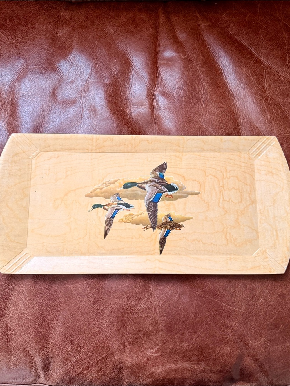 Mallard wood duck tray